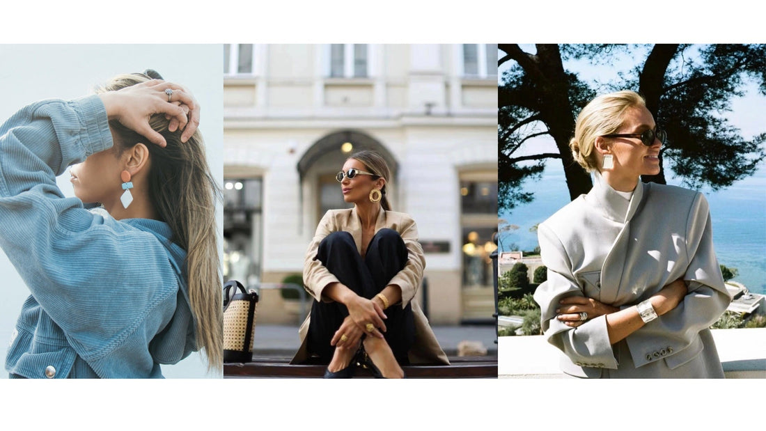 Different statement earring styles demonstrating how bold jewelry transforms everyday outfits