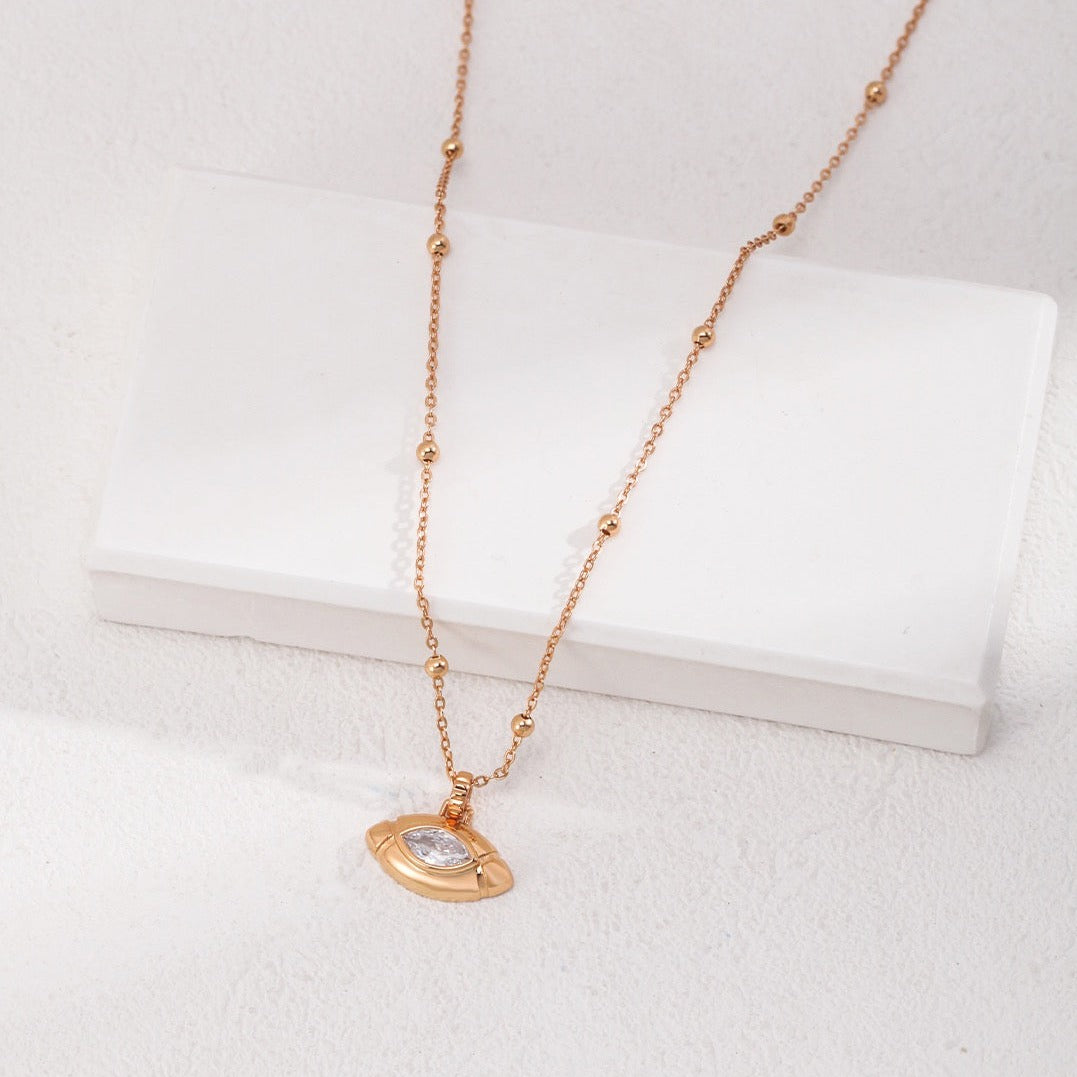 Vermeil Eye of Horus Zircon Pendant Necklace