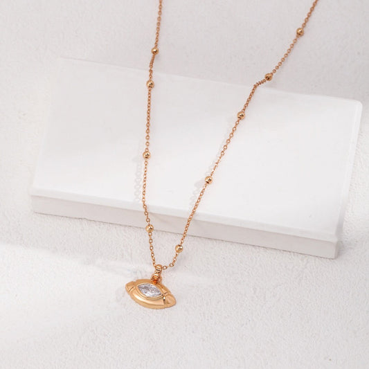 Vermeil Eye of Horus Zircon Pendant Necklace