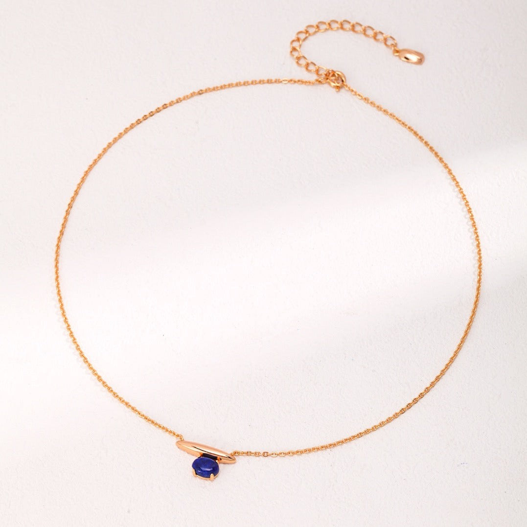 Minimalist Lapis Lazuli 18K Gold Plated Necklace