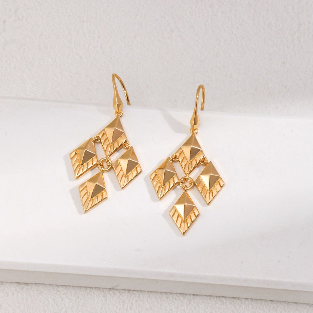 Versailles-Inspired Geometric Vintage Dangle Earrings