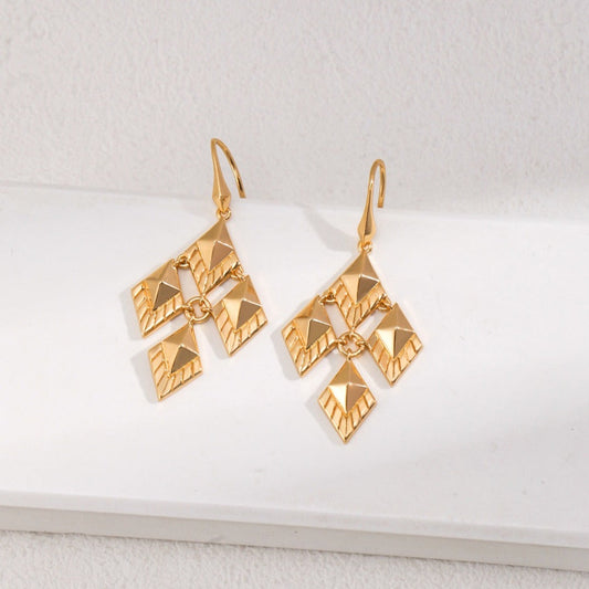 Versailles-Inspired Geometric Vintage Dangle Earrings