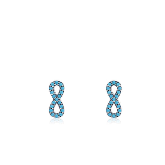 Sterling Silver Infinite Love Turquoise Earrings