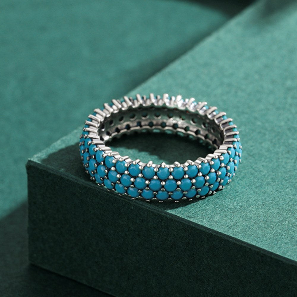 Sterling Silver Turquoise Vintage Ring - alternate shot