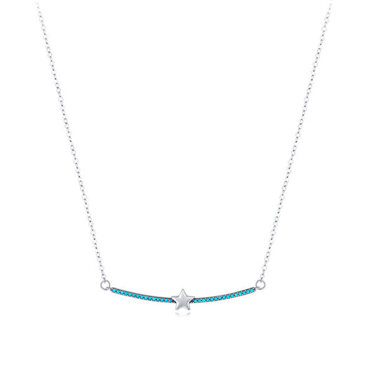 Sterling Silver Turquoise Shooting Star Necklace