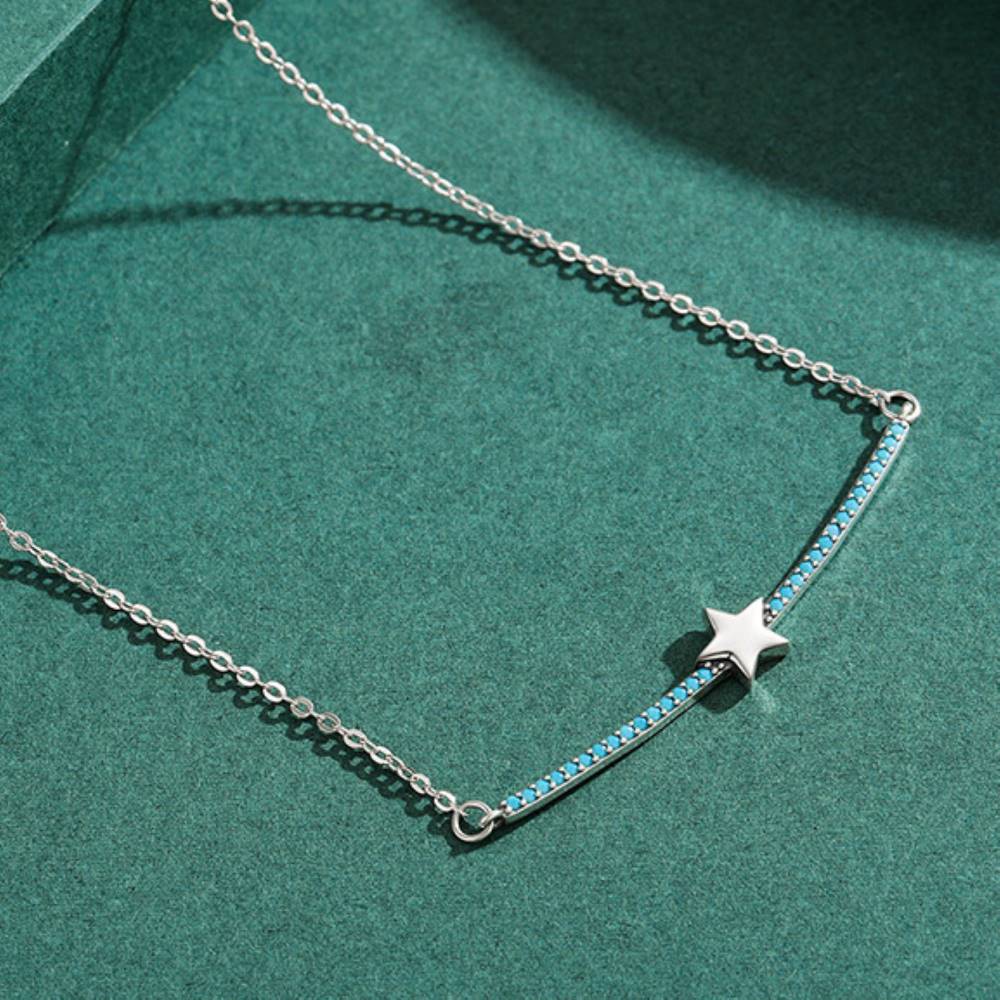 Sterling Silver Turquoise Shooting Star Necklace - alternate shot