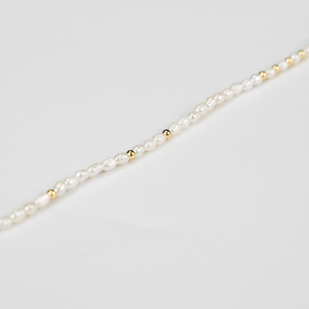 Dew Dream Natural Baroque Pearl Vermeil Necklace - close up white background