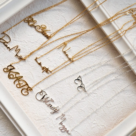 Design Your Own Vermeil Letter Custom Necklace - different letters and words, gold and silver color